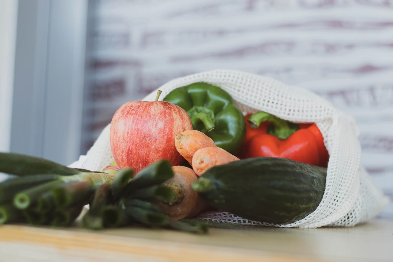 Organic vegetables bought from a small business