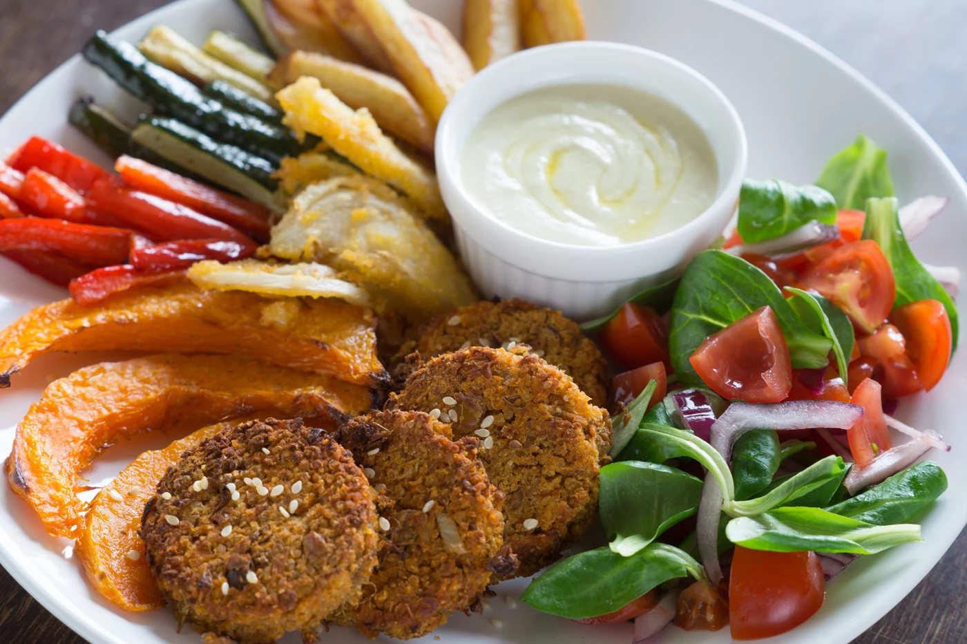 A dish of vegan food served in a pub