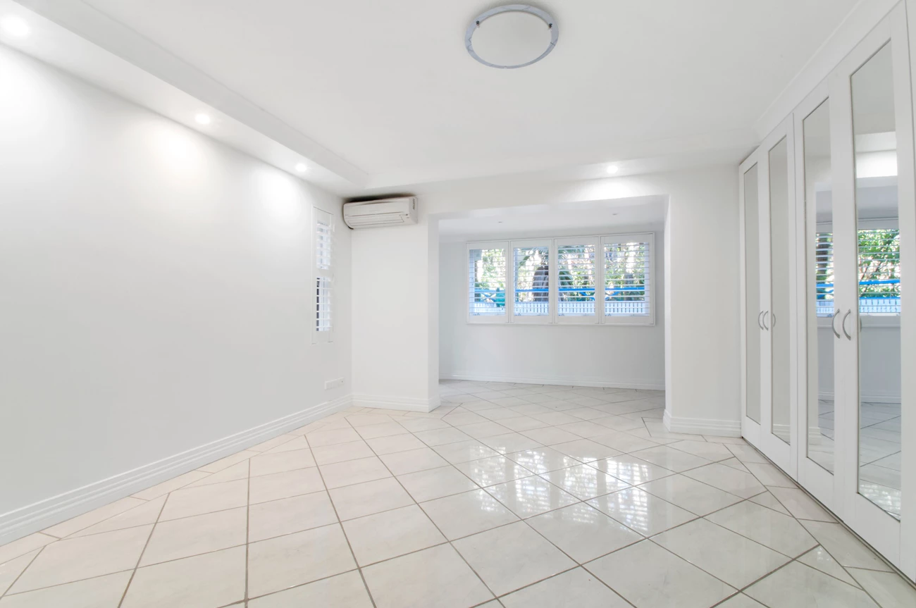 An empty white room in a house