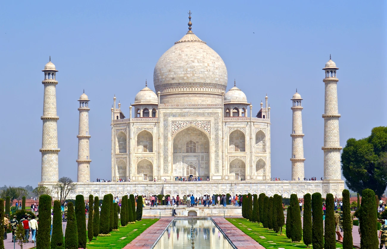 The Taj Mahal in India on a sunny day